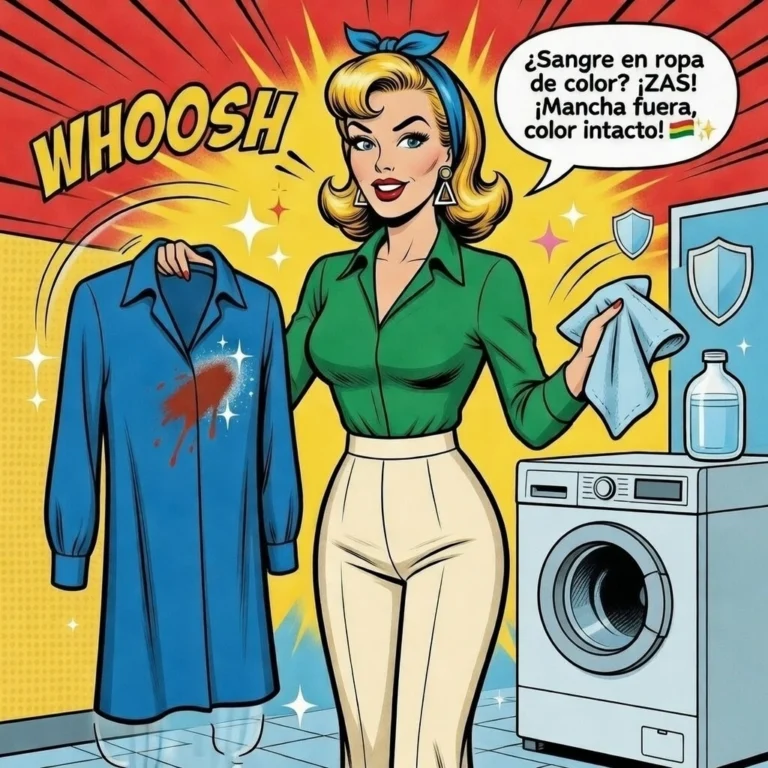 manchas de sangre en ropa de color