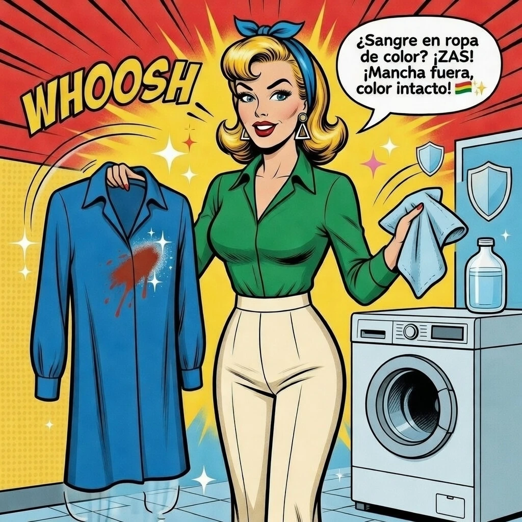 manchas de sangre en ropa de color